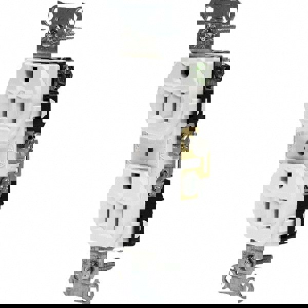 Straight Blade Duplex Receptacle: NEMA 5-15R, 15 Amps, Self-Grounding